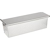 USA Pan Bakeware Pullman Loaf Pan with Cover, 13 x 4 inch, Nonstick & Quick Release Coating, Made in the USA from Aluminized Steel