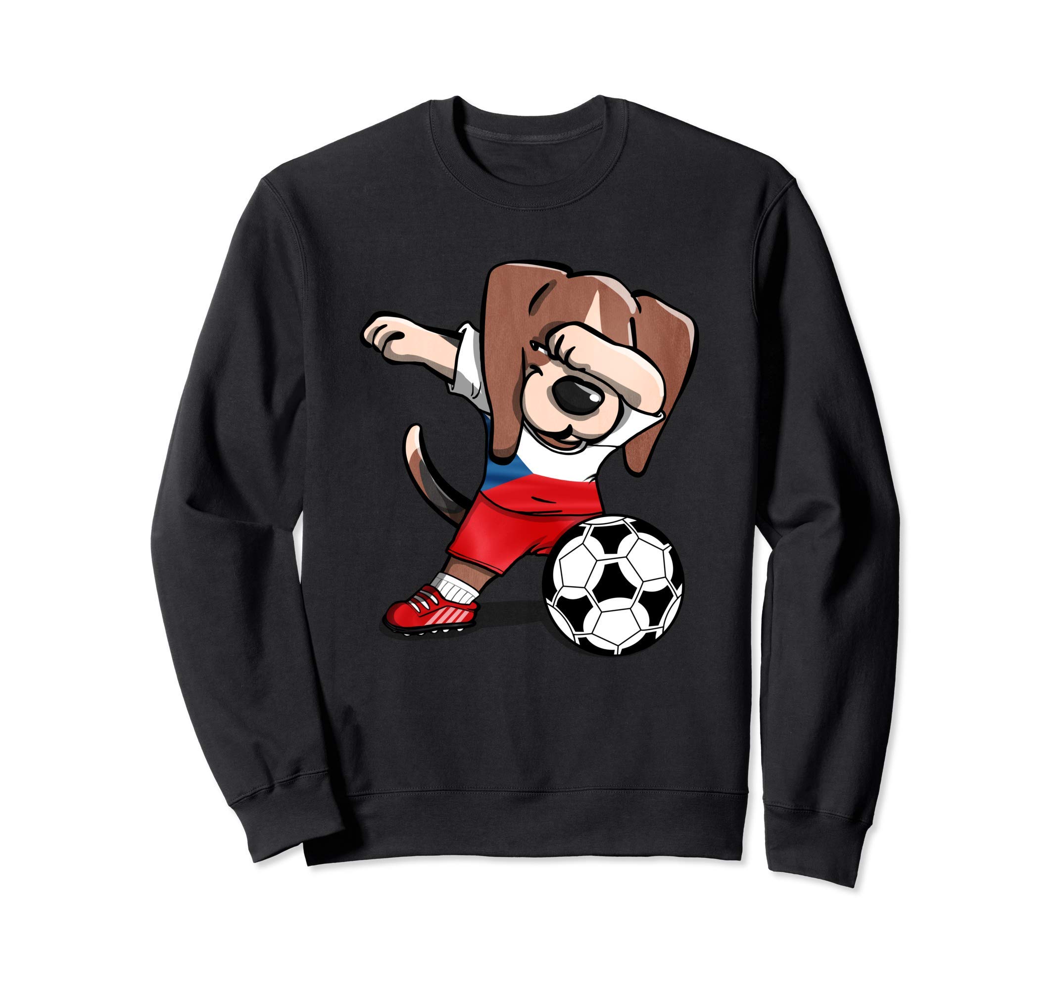 Dabbing Beagle Dog Czech Republic Football Czech Flag Soccer Sweatshirt