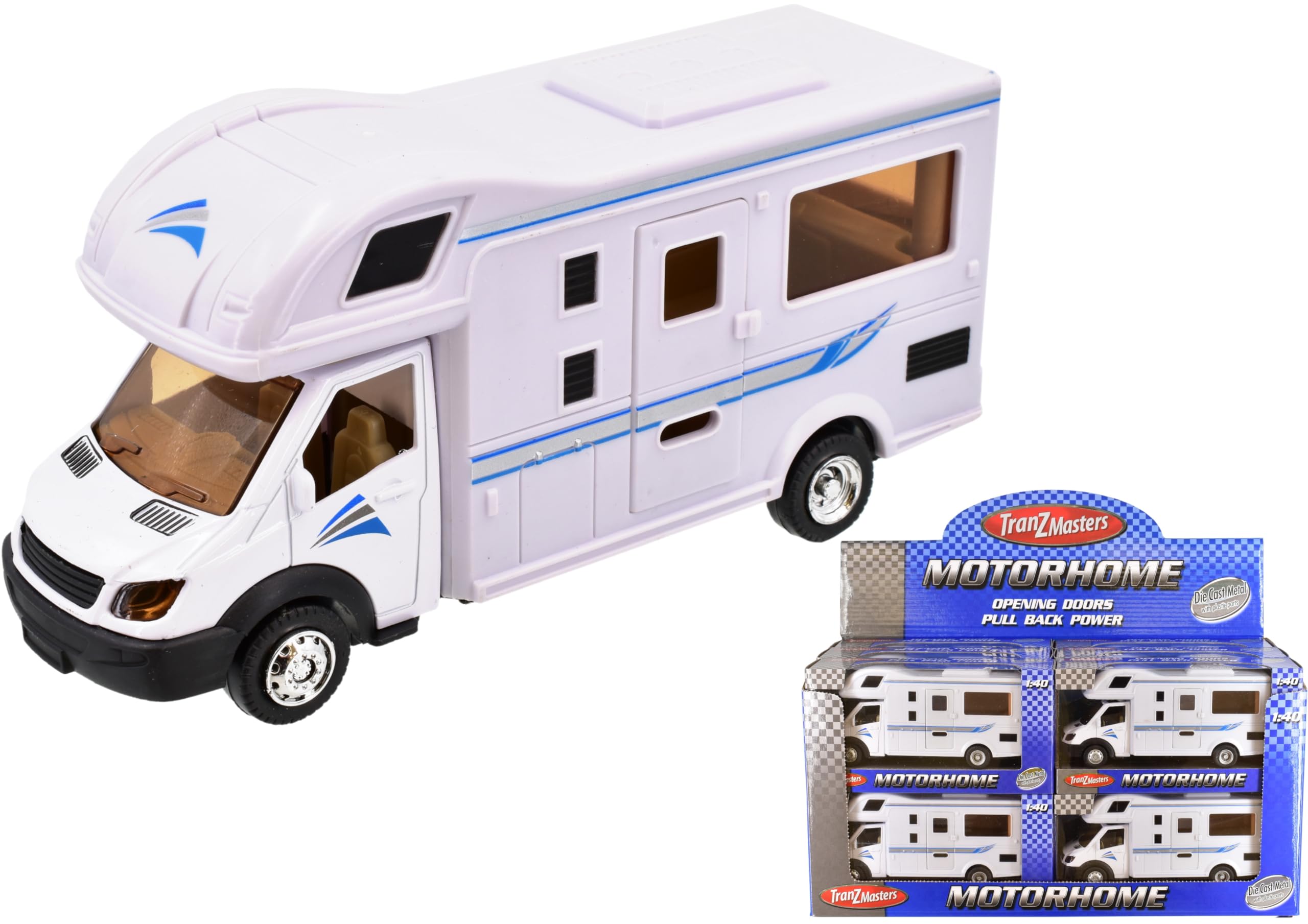 KandyToys Motorhome Caravan Die Cast Metal | 1:40 Scale | Kids Toy
