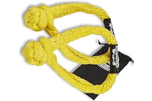 Offroading Gear 4x4 Heavy-Duty Two 3/8" Synthetic Soft Shackles for Recovery and Towing w/Free Storage Bag | Great for ATV |U