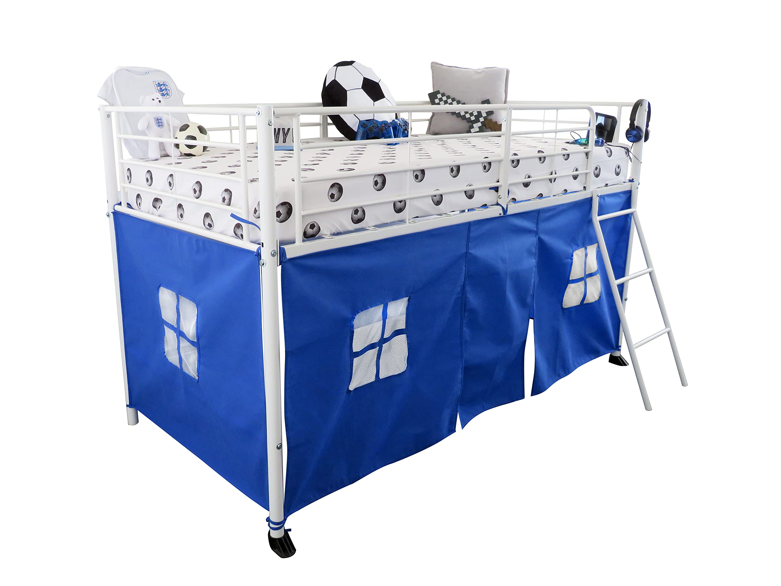 HedgehogEmporium Tent for Midsleeper Cabin Bed Mid sleeper Blue with Windows