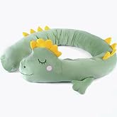 ninazy Dinosaur Bed Snake 6 FT Long Pillow for Bed &ndash; Decorative Plush Cushion Long Body Pillow &ndash; Large Stuffed Animals &ndash; Body Pillows for Adults &amp; Kids &ndash; Giant Stuffed Animal Cozy Room Decor