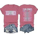 Cutesong Womens Teacher Tour Shirt Back to School T-Shirt Teacher Life Short Sleeve Tee