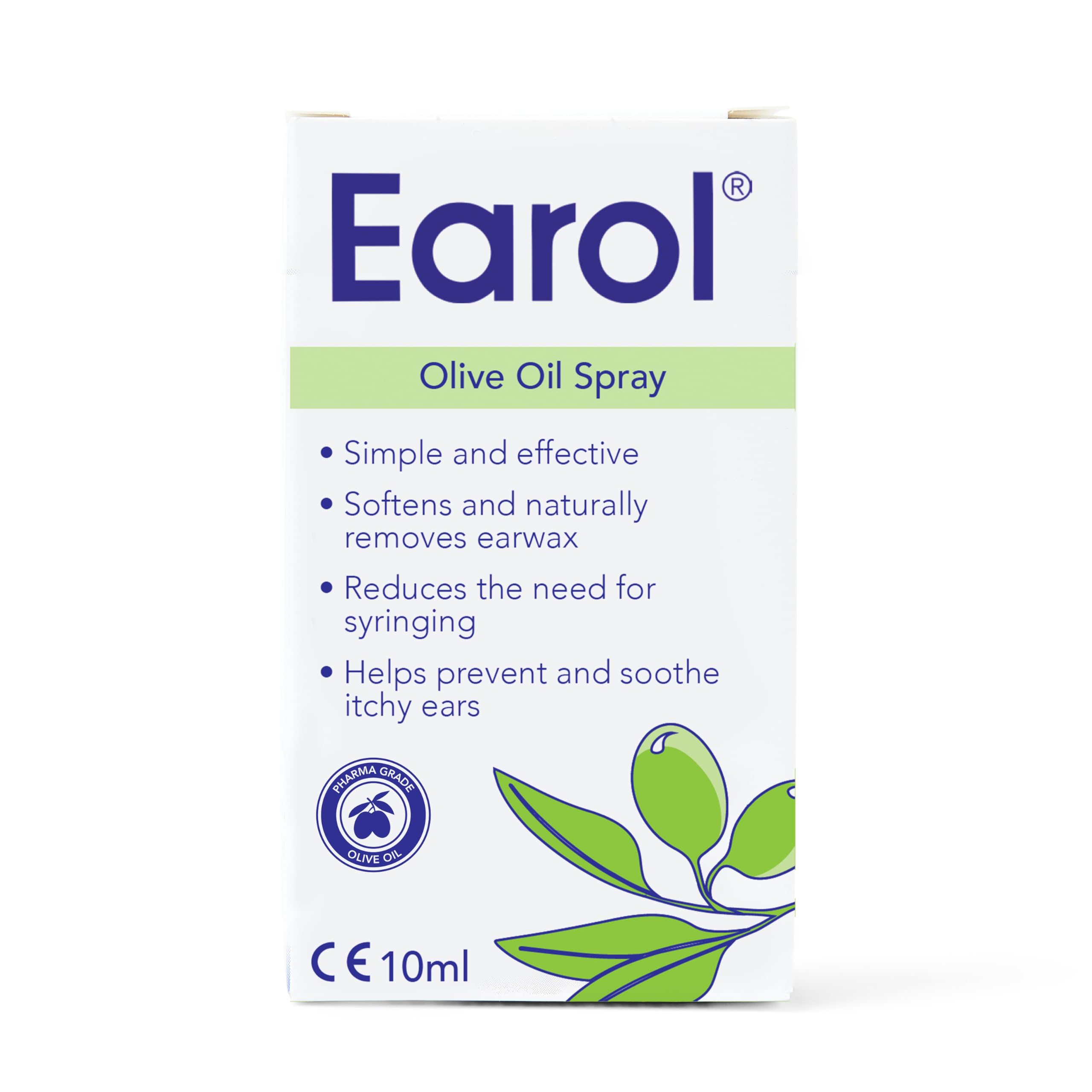 Earol Olive Oil Ear Wax Removal Spray, Clinically Proven, Reduces Need for Syringing, Metered Dose, 1 Pack of 10ml Oil Spray Bottle