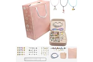 Pink Jewelry Making Kit with Storage Box, 68PCS DIY Bead and Charm Set with Chains and Cords for Bracelet Necklace Craft