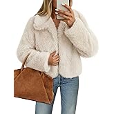 MEROKEETY Women's 2025 Winter Coats Furry Faux Fur Jackets Long Sleeve Coat Trendy Warm Outerwear with Pockets