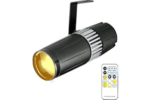 SENLAN 15W Double White/Cool White & Warm White LED Pinspot Light with IR Controller, Spotlight for Disco, KTV, Party, Wedding