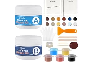 Bathtub Repair Kit, Porcelain Repair Kit for Chips, Dents, Cracks, Scratches, Fiberglass Tile Acrylic Tub Repair Kit for Cera