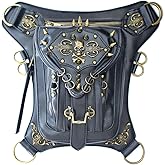 Steampunk Waist Bag Fanny Pack Thigh Holster Purse Gothic Leather Shoulder Crossbody Hiking Chain Messenger Bag