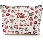 NONETH Pepper Merch Makeup Bag, Dr Drinks Lover Cosmetic Case Tell Me I&rsquo;m Beautiful, Funny Gift for Dr.P Soda Fan, Cute Travel Toiletry Zipper Pouch for Women