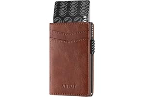 VULKIT Men's Slim Wallet Pop Up Card Holder RFID Blocking Metal Wallet Minimalist Design Holds Up to 11 Cards