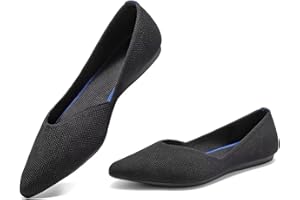 Frank Mully Womens Flat Shoes Classic Pointed Toe Flats Knitted Dress Shoes Soft Flats for Woman Comfortable Dressy