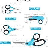 Asdirne Fabric Scissors Set 4pc Sharp Stainless Steel Blue Black Handles view 4