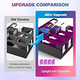 UAONO Trading Card Storage Box 2400+ MTG Deck Box with 4 Top Loader Black Purple view 6