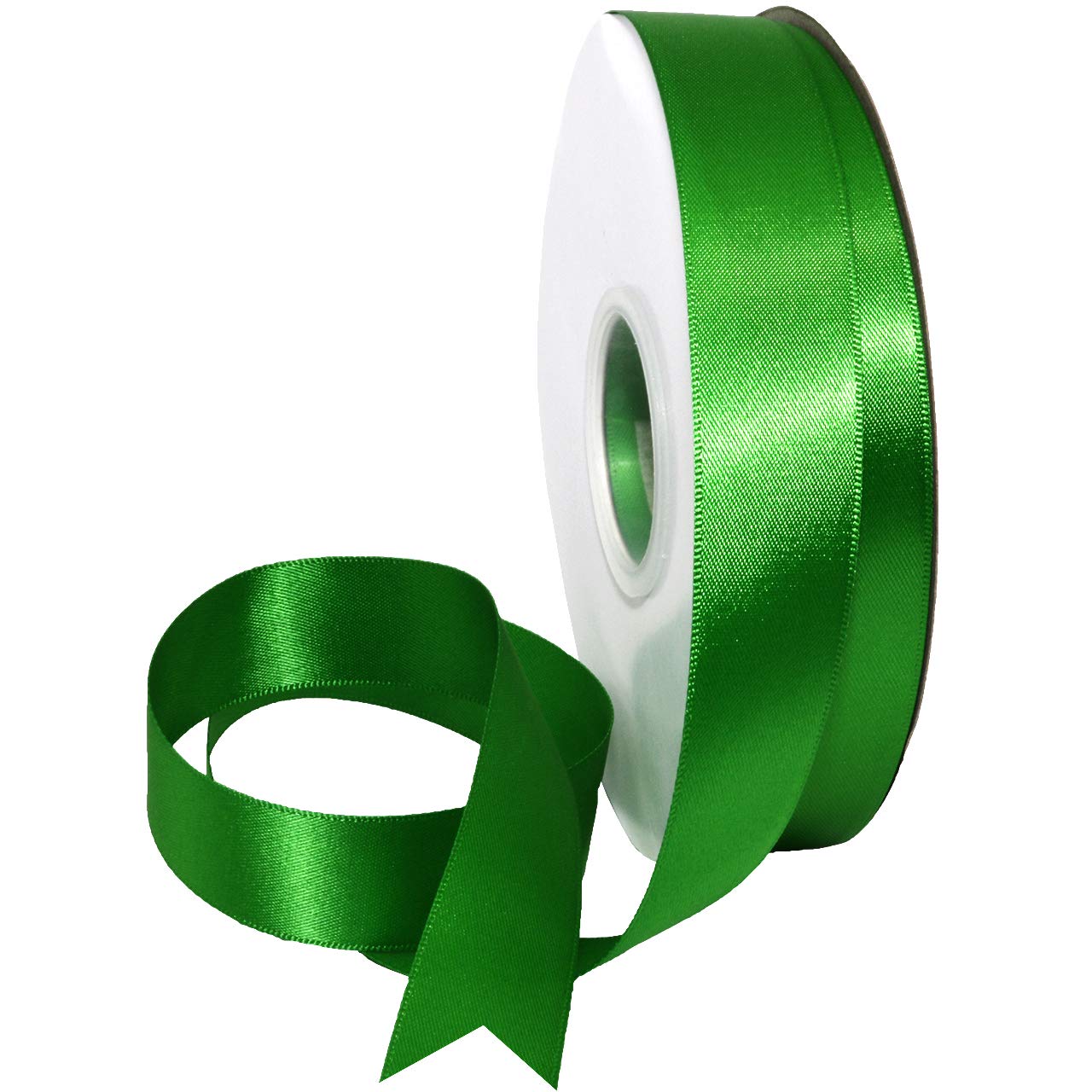 Morex Ribbon Double Face Satin Ribbon 7/8" X 50 YD Classic Green Ribbon for Gift Wrapping, Birthday Gift Cards, Satin Dress for Women, Silk Ribbons for Crafts, Wedding Gifts for Couple
