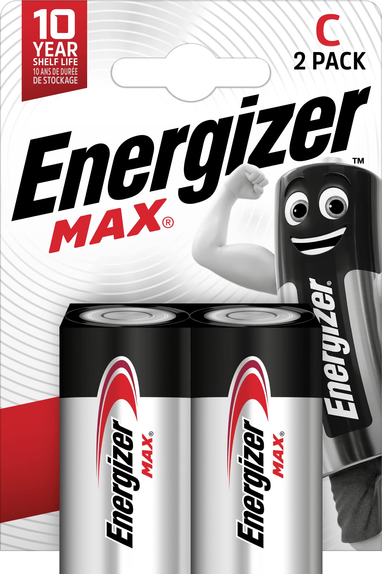 Energizer MAX Alkaline C Batteries, 2 Pack