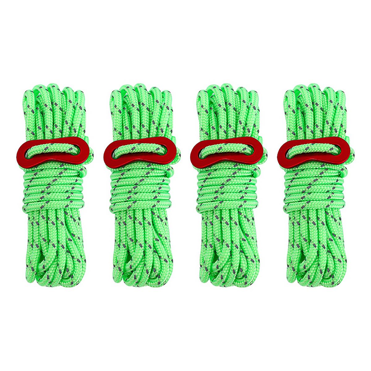 ZONADAH Pack of 4 Guy Ropes 4mm Tent Windproof Rope Tents Strong Lightweight Paracord Reflective Adjustable 4-meter Cord Guy Line Tent Guide Rope for Awning Camping