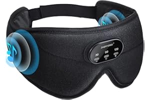 ZHENYEMEI Bluetooth Sleep Headphones White Noise Sleep Mask | 3D Eye Mask for Sleeping | 38 Relaxing Soothing Sounds | 16hrs Playingtime | Light Blocking Eye Mask | Auto - Off Timer | Best for Sleeper | Travel