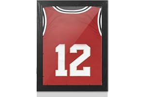 Healifty Jersey Frame Display Case Box: Wooden Shirt Display Shadow Box with Clear Front, Desktop Or Wall-Compatible for Bask