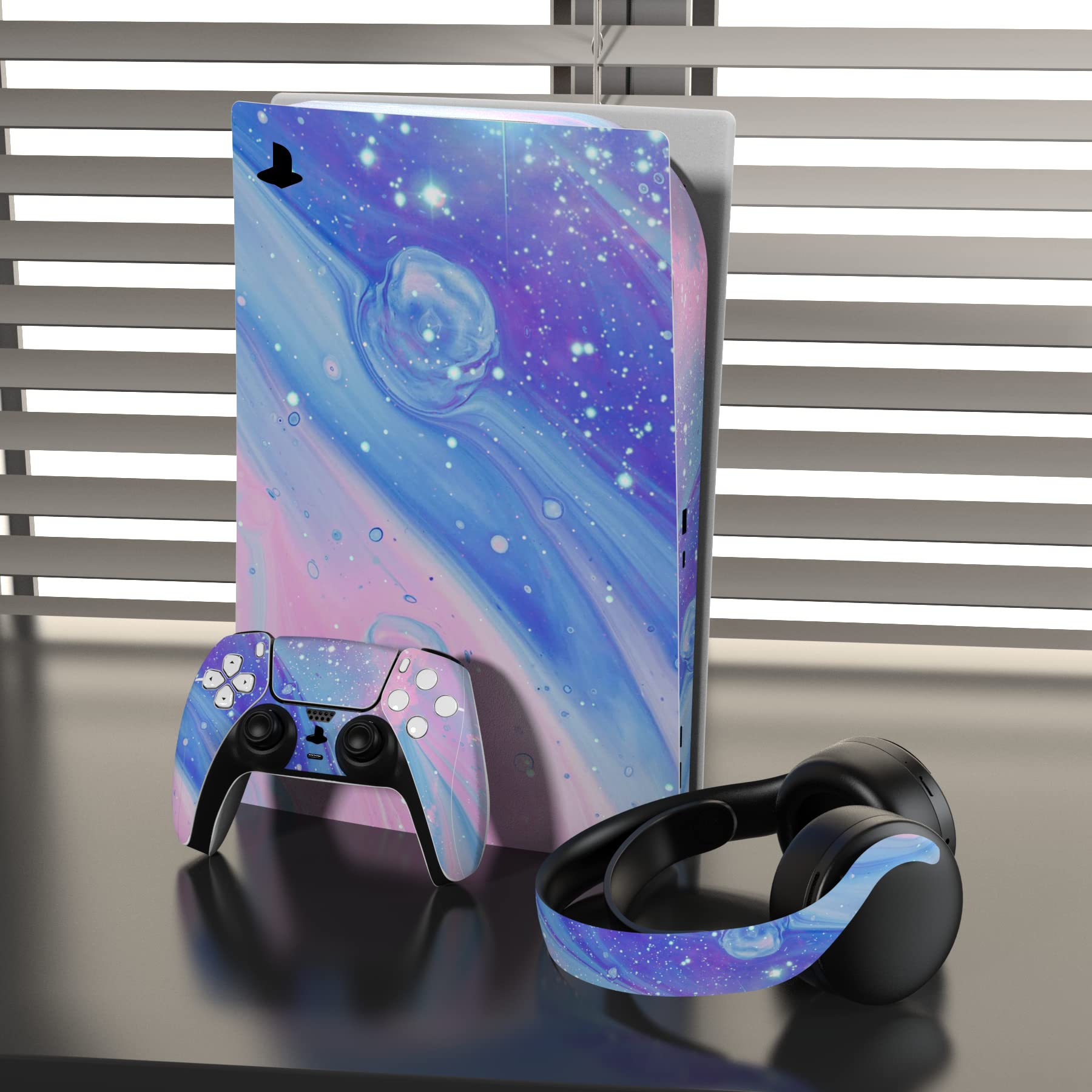 PlayVital Fantasy Trip Full Set Skin Decal for ps5 Console Disc Edition, Sticker Vinyl Decal Cover for ps5 Controller & Charging Station & Headset & Media Remote
