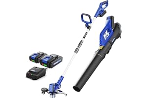 WILD BADGER POWER 20V Weed Wacker, Leaf Blower, Wheeled Edger Kit Electric with 2 * 2Ah Battery & Charger, String Trimmer, Lightweight, Adjustable Telescopic Shaft, Fast-Charging
