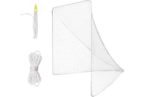 WISEEK 1/2Pcs 4/5/6mm 6’X6’X7’ Heavy Duty Lacrosse Goal Net with 1/2XRandom Color Installation Tool and 2/4X49ft Lacrosse Net Lacing Rope Lacrosse Replacement Net for Lacrosse Practice，Competition