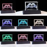 Ornalrist Crystal Best Mum 3D Heart Glass Night Light Gift view 3