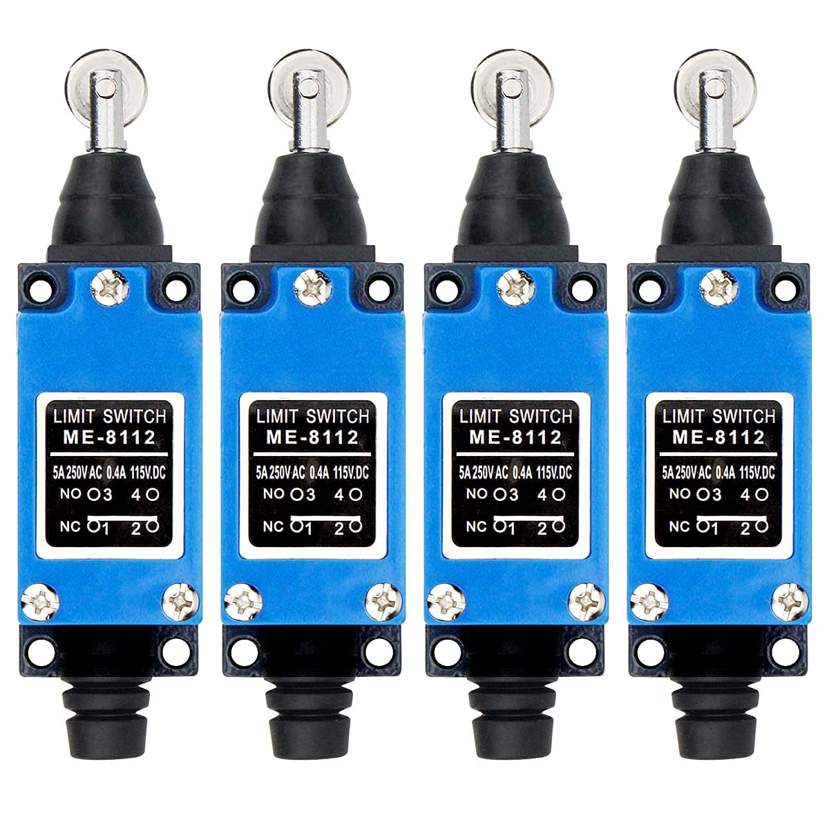 GUUZI 4pcs ME8112 Roller Plunger Momentary Limit Switch 1NC 1NO 0~250V/ 5A