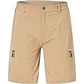Rdruko Men's Hiking Shorts 9" Quick Dry Lightweight Outdoor Work Travel Golf Casual Cargo Shorts with 6 Pockets