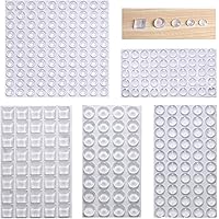 Cabinet Door Bumpers Clear Self Adhesive Noise Dampening Bumper Pads 272Pcs Silicone Rubber Bumpers for Drawers Picture Frame