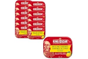 King Oscar, Brisling Sardines with Lemon, 106 gram cans (Packs of 12)