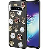 KOARWVC Phone Case for Galaxy S10 5G Case, Samsung S10 5G Case, SM-G977U Case Cute cat Pattern Design Slim Protective Soft TPU Bumper Phone Cover for Samsung Galaxy S10 5G Black Cat