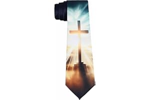 ASVP Shop Easter Ties for Men, Jesus Resurrection Cross Tie, Religious Ties, Christianity (Light of Faith)