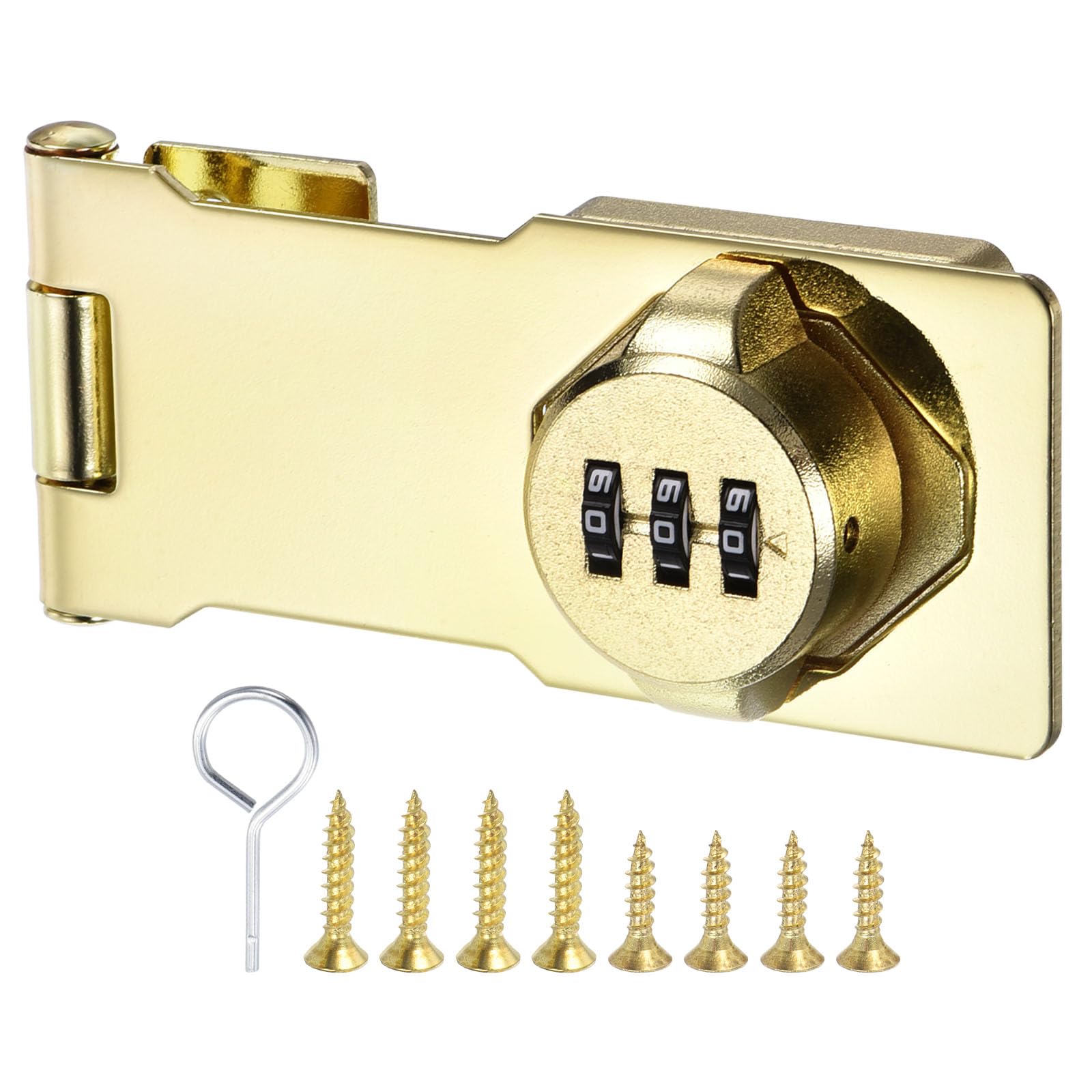 PATIKIL Household Cabinet Password Lock With 3 Digit Combination - Security Latch for Drawer and Cabinet - Anti-Theft Keyless (Gold)