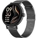 TOOBUR Smart Watch for Men Women with Two Bands, 40mm HD Smartwatch, Compatible with Android & iOS, Answer/Make Calls, Fitness Watch with Step/Sleep/HR Tracker, IP68, Stylish Gift, Black