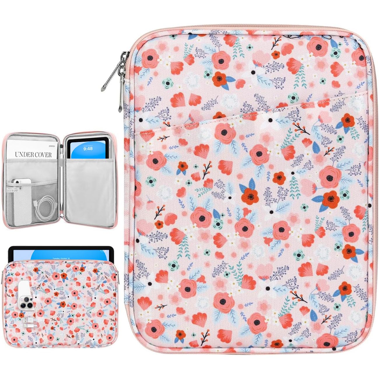 Dadanism 9-11 Inch Tablet Sleeve Bag Carrying Case for iPad (A16) 11th Gen 11", iPad 10th Gen 10.9" Air 5/4, i-Pad Air/Pro 11", i-Pad 9/8/7th, Galaxy Tab A9+ Plus 11", reMarkable 2 10.3", Spring Pink
