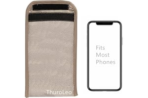 THUROLEO EMF Protection Phone Sleeve,Faraday Bag Compatible with iPhone 12 15pro max Fits for Samsung Security Pouch Anti Radiation Sleeve Key RFID 5G WiFi GPS Case Maternity Wallet (7×4in Silver)