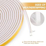 BBTO Window Draft Excluder Tape 4m Self Adhesive Foam Weather Stripping White view 2