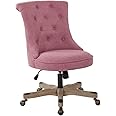 OSP Home Furnishings Hannah Tufted Office Chair with Adjustable Height and Grey Wood Base, Orchid Fabric