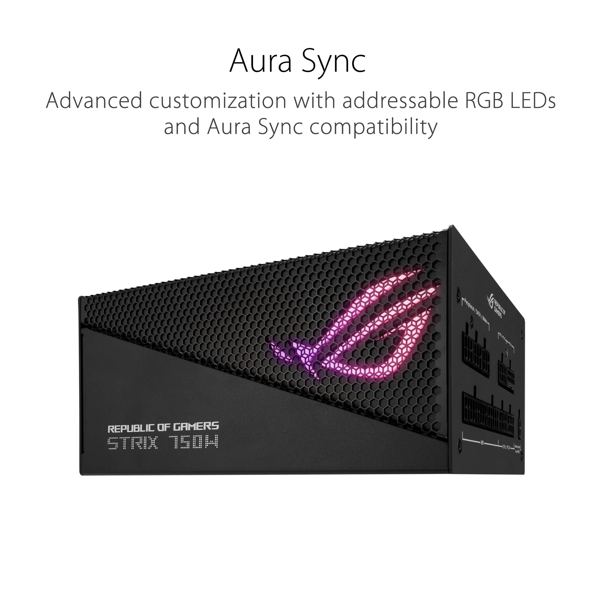 Asus Rog Strix 750W Gold Aura Edition (Fully Modular Power Supply, 80+ Gold Certified, Atx 3.0 Compatible, Pcie Gen 5.0 Ready, Dual Ball Bearing, Axial-Tech Fan, Aura Sync, 10 Year Warranty) - View 6