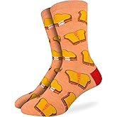 Good Luck Sock Men's Grilled Cheese Socks, Adult, Shoe Size 7-12
