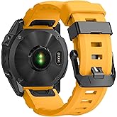 26mm Quickfit Watch Bands for Garmin Fenix 6X/7X Band/Fenix 8 51mm/Fenix 5X/5X Plus/6X Pro for Men,Rugged Silicone Replacement Sport Strap for Garmin Tactix Delta/EPIX Pro 51mm/Enduro 3