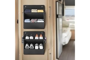 DEYILIAN 2 Pack RV Shoe Storage with Sticky Adhesive Tape, Over the Door Shoe Rack, Wall Hanging Shoe Organizer with Large De