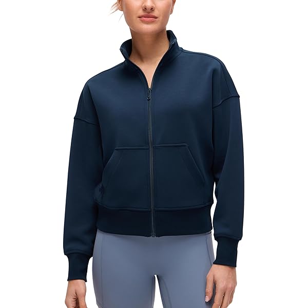CRZ YOGA Half Zip Sweatshirt For Women Long Sleeve Quarter