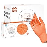 ASAP Orange Nitrile Gloves - Powder and Latex Free Disposable Gloves, Exam Gloves, Food Safe Gloves - 4 Mil