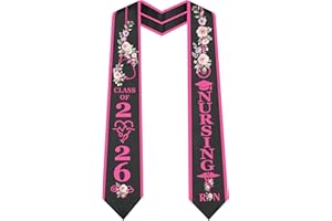 SJcysrilla Pink Graduation Stole Class of 2025 Nursing Graduation Stole for Girl