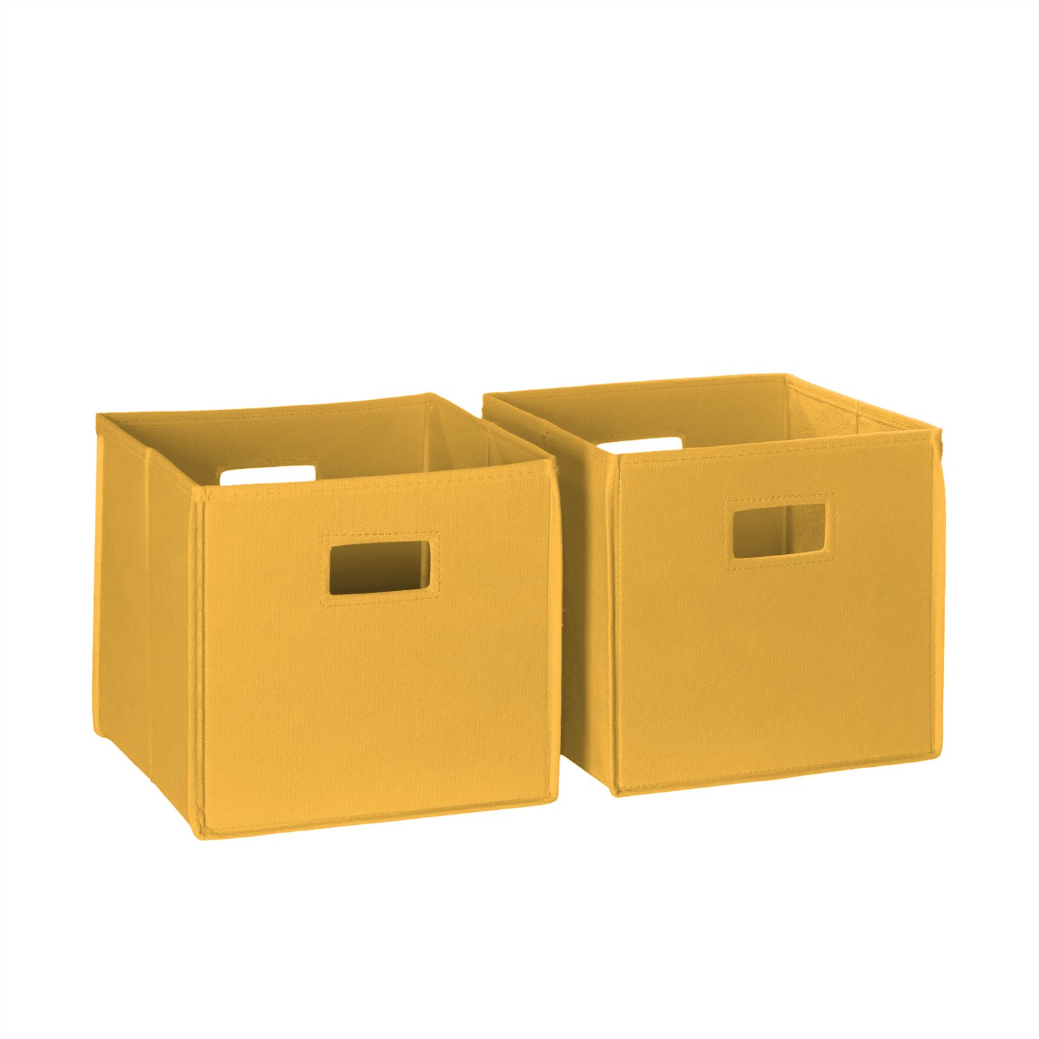Photo 1 of RiverRidge Folding Storage Bins with Handles Golden yellow Cube Storage Organizer for Closet, Bedroom & Playroom - Closet Organizers and Storage Set of 2