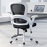 TRALT Office Chair - Ergonomic Office Chair with Back Support, Home Office Desk Chairs, 330lbs Wide Seat Big and Tall Office Chairs, Comfy Desk Chair for Work, Study, Office, Gaming (White Black)