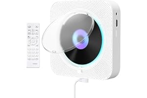 Qoosea Portable CD Player with Bluetooth Wall Mountable CD Music Player Home Audio Boombox with Remote Control FM Radio Built-in HiFi Speakers MP3 Headphone Jack AUX Input Output