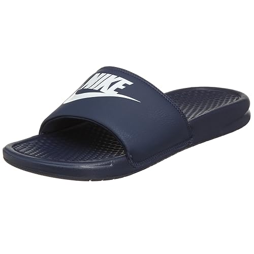 Nike Men's Benassi Just Do It Athletic Sandal, Midnight Navy/White